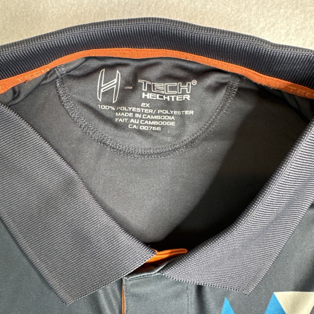 H-Tech Hechter NWT Men's 2XL Sports Performance Active Polo Golf Shirt Geometric - Picture 4 of 8